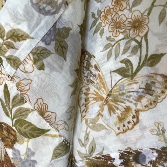 Vintage Handmade Butterfly Floral Curtains Set 1 Long Panel 4 Small Panels Boho - Picture 8 of 11